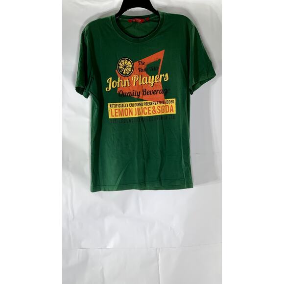 JOHN PLAYERS Men's Green Lemon Juice & Soda Graphic Short Sleeve T-Shirt SZ L - Picture 1 of 11